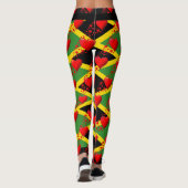 LIEBE JAMAICA Flag Red Hearts führen Ihre RACE Cus Leggings (Rückseite)