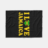 Liebe Jamaica Herz Proud Jamaica Jamaica Indepenca Fleecedecke (Vorderseite (Horizontal))