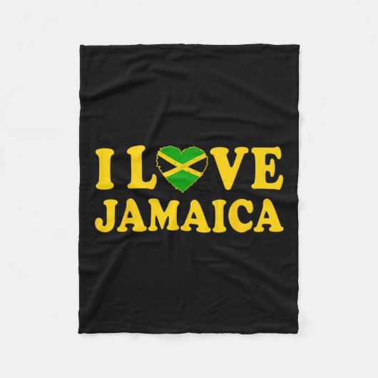 Liebe Jamaica Herz Proud Jamaica Jamaica Indepenca Fleecedecke (Vorderseite)
