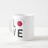 Liebe - Japanische Flagge Kaffeetasse (Vorderseite Links)