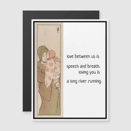 Liebe, Japanisches Mutterkind Haiku Magnetkarte (Vorne/Hinten)
