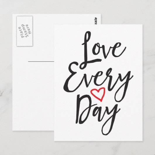 Liebe jeden Tag Postkarte (Vorne/Hinten)