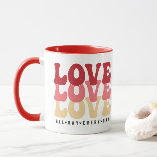 Liebe Jeden Tag, Valentinstag Tasse (Mit Donut)