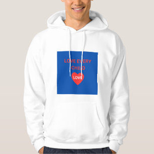 Liebe jedes Kind Herz weißer Pullover Hoodie