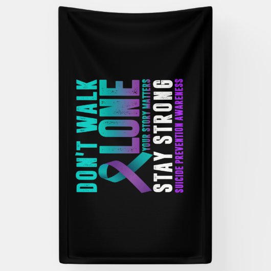 Liebe Jemand geht nicht allein Aquamarinen Lila Se Banner (Vertikal)