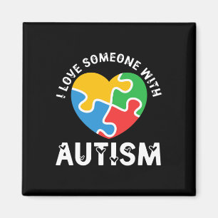 Liebe Jemand mit Autismus Herzpuzzle Autistik Magnet