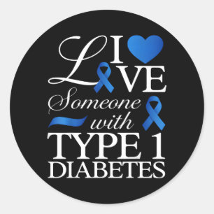 Liebe jemanden mit Typ-1-Diabetes-Bewusstsein Runder Aufkleber
