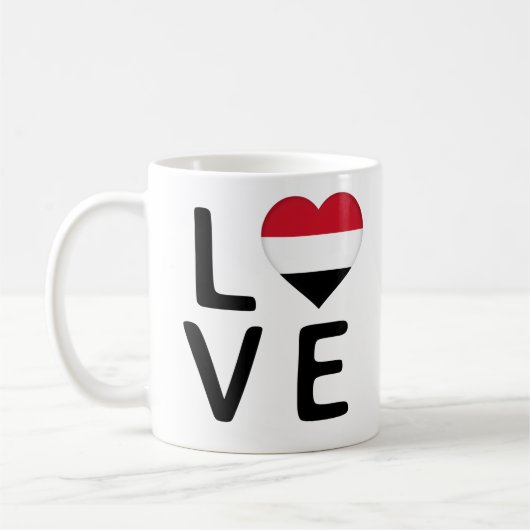 Liebe - Jemen-Flagge Kaffeetasse (Links)