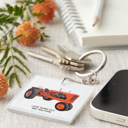 Liebe jene alten roten Traktoren Schlüsselanhänger (Vorderseite rechts)