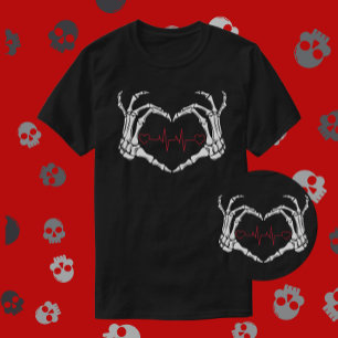 Liebe jenseits der Schädelhals mit Herzschlag T-Shirt