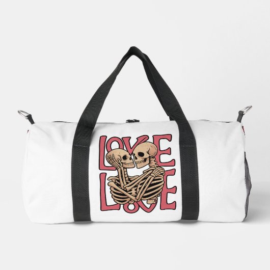 Liebe jenseits der Zeit - Skelett Kunst Duffle Bag (Vorderseite)