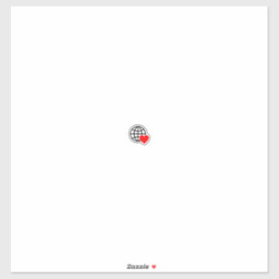 Liebe jenseits von Grenzen - Globe-Symbol-Aufklebe Aufkleber