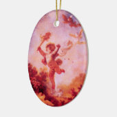 LIEBE JESTER MONOGRAM Red Ruby Keramik Ornament (Links)