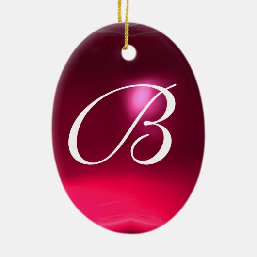 LIEBE JESTER MONOGRAM Red Ruby Keramik Ornament (Hinten)