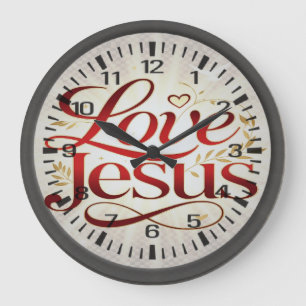 Liebe Jesus Große Wanduhr