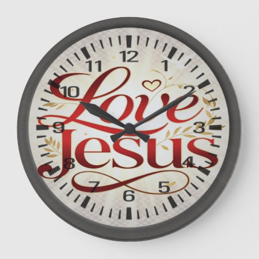 Liebe Jesus Große Wanduhr (Vorderseite)