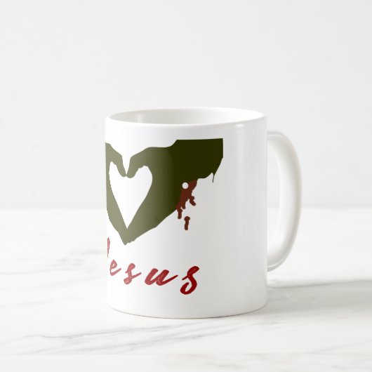 Liebe Jesus Kaffeetasse (VorderseiteRechts)