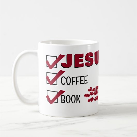 LIEBE JESUS LIEBE KAFFEE LIEBE LESEN Christlich Kaffeetasse (Links)