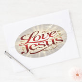 Liebe Jesus Ovaler Aufkleber (Umschlag)