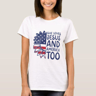 Liebe Jesus und Amerika zu 4. Juli Tshirt