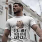 LIEBE JESUS UND KATZEN, CHRISTLICHE T - SHIRT