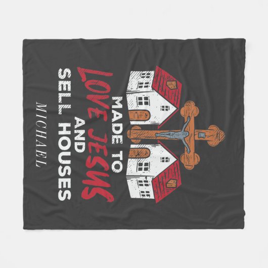 Liebe Jesus und verkaufen Häuser Real Anwesen Agen Fleecedecke (Vorderseite (Horizontal))