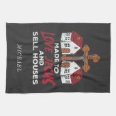 Liebe Jesus und verkaufen Häuser Real Anwesen Agen Geschirrtuch (Horizontal)