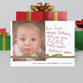 Liebe Jesus Wine Crayon Hinweis Foto Weihnachtskar