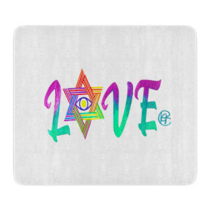 Liebe Jewish Evil Eye Star der David Cutting Board Schneidebrett