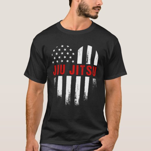 Liebe Jiu Jitsu American Flag US Sports M T-Shirt (Vorderseite)