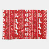 Liebe Joce Peace Corgis Feierliche Weihnachtsfeier Geschirrtuch (Horizontal)