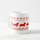 Liebe Joce Peace Corgis Festlicher Weihnachtsfeier Kaffeetasse (Vorderseite Links)