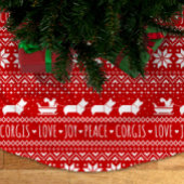 Liebe Joce Peace Corgis Festlicher Weihnachtsfeier Polyester Weihnachtsbaumdecke