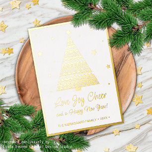 Liebe Joe Cheer Holiday Seasons Greetings Gold Folienkarte