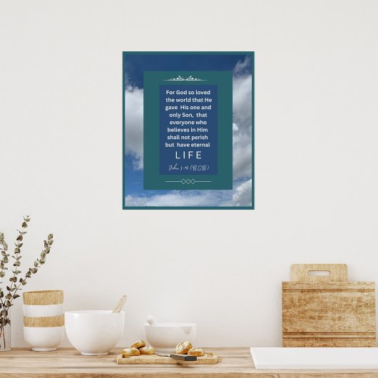 Liebe - John 3-16 - 20 x 24 Poster (Küche)