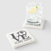 LIEBE Johns Island SC Steinuntersetzer (Seitenansicht)