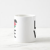 Liebe - jordanische Flagge Kaffeetasse (Mittel)