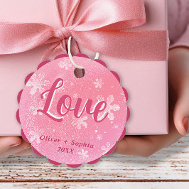 Liebe Josa Pink Snowflakes Weihnachtsfeiertag Geschenkanhänger