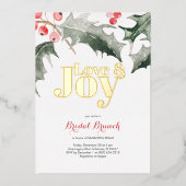 Liebe & Jotanical Holly & Berries Brautparty Folieneinladung (Vorderseite)