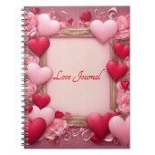 Liebe Journal Valentine's Hearts Notebook Notizblock (Vorderseite)