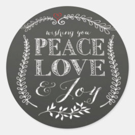 Liebe Joy Chalkboard Holiday mit Handschrift Runder Aufkleber