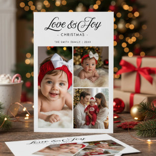 Liebe & Joy Classic3 Foto Weihnachtskarte der Fami Feiertagskarte
