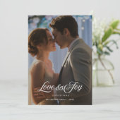 Liebe & Joy Elegante Couple Weihnachtskarte Feiertagskarte (Stehend Vorderseite)