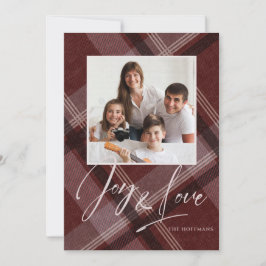 Liebe & Joy Foto Holiday Burgundy Feiertagskarte