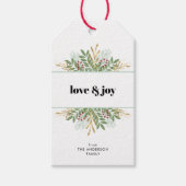 Liebe & Joy Holiday Grüne Weihnachten Geschenkanhänger (Vorderseite)