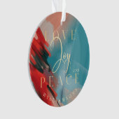 Liebe Joy & Peace Abstrakt Paint Brush Stroke Foto Ornament (Vorderseite)