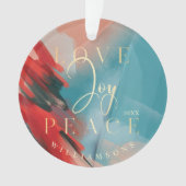 Liebe Joy & Peace Abstrakt Paint Brush Stroke Foto Ornament (Vorderseite)