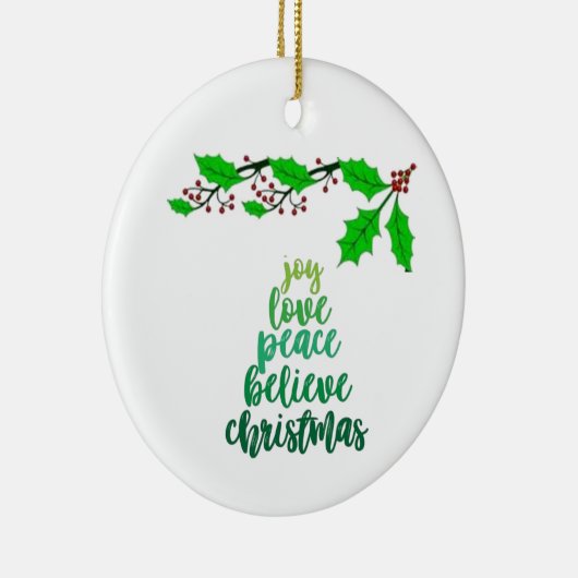 **LIEBE/JOY/PEACE** CHRISTMAS-KERAMIK KERAMIK ORNAMENT (Rechts)
