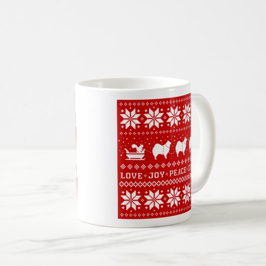 Liebe Joy Peace Eskies - Hunde Weihnachten Kaffeetasse (VorderseiteRechts)