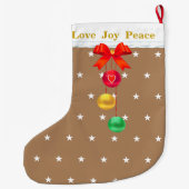 Liebe Joy Peace Großer Weihnachtsstrumpf (Rückseite)